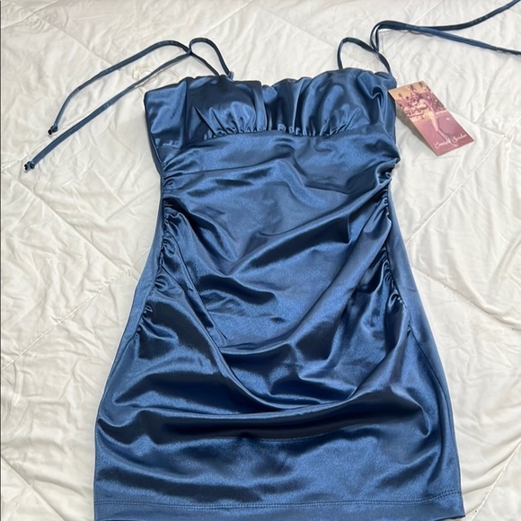 Dresses & Skirts - Elegant Blue Satin Dress
